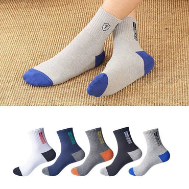 5/10 Pairs Bamboo Socks for Men Sweat Absorption Deodorant Fiber Sports Socks Breathable Solid Color Brand Business Sox
