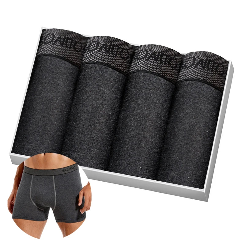 4pcs Cotton Men's Panties Sexy Boxers For Man Trunk High Quality Mens Boxer Underwear Family Male Underpants Gift Calecon