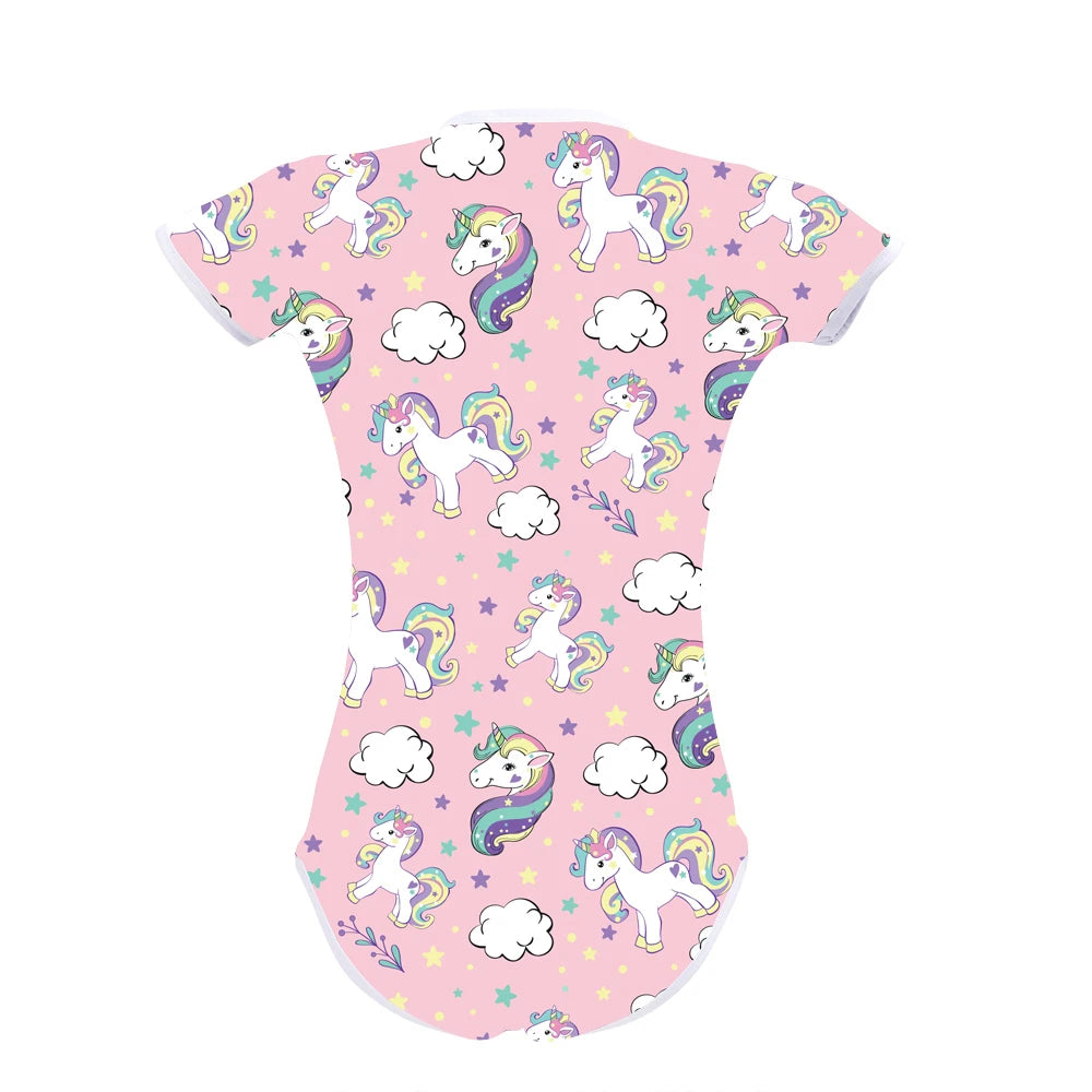 Adult Baby Oneise Snap Crotch Romper ABDL Diaper  Onesie Pajamas