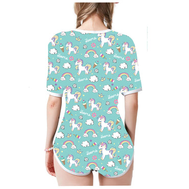 Adult Baby Oneise Snap Crotch Romper ABDL Diaper  Onesie Pajamas
