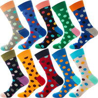 10 Pairs/Lot Funny Happy Men Socks Crew Socks Colorful Combed Cotton Christmas Rhombus Casual Fashion Autumn Big Size Men Socks