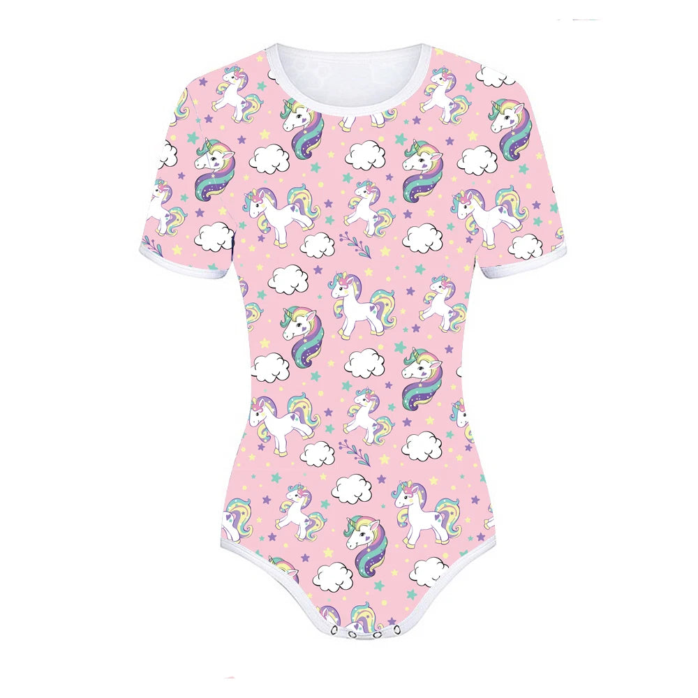 Adult Baby Oneise Snap Crotch Romper ABDL Diaper  Onesie Pajamas