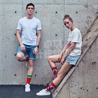 10 Pairs/Lot Funny Happy Men Socks Crew Socks Colorful Combed Cotton Christmas Rhombus Casual Fashion Autumn Big Size Men Socks