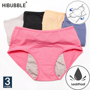 3pcs Menstrual Panties Physiological Pants Leak Proof Women Underwear Period Mesh Breathable Briefs Plus Size Underwear L-8XL