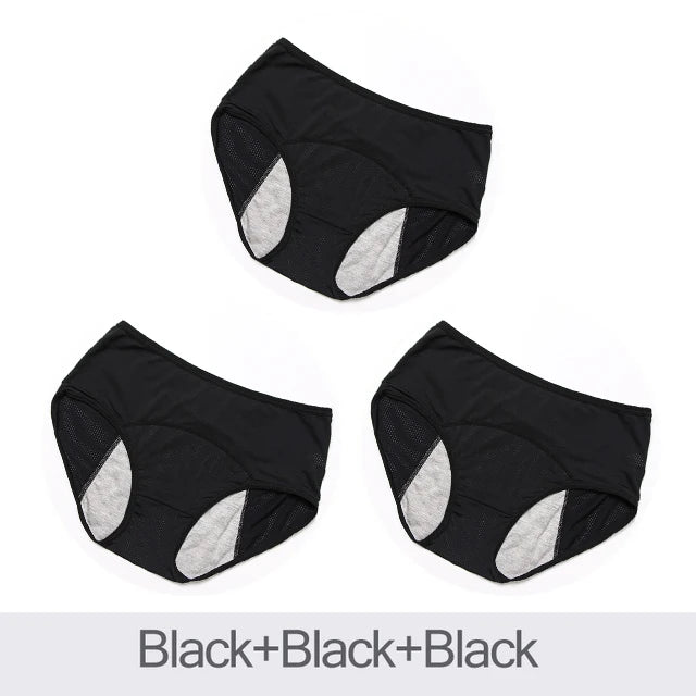 3pcs Menstrual Panties Physiological Pants Leak Proof Women Underwear Period Mesh Breathable Briefs Plus Size Underwear L-8XL
