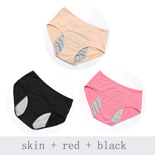 3pcs Menstrual Panties Physiological Pants Leak Proof Women Underwear Period Mesh Breathable Briefs Plus Size Underwear L-8XL