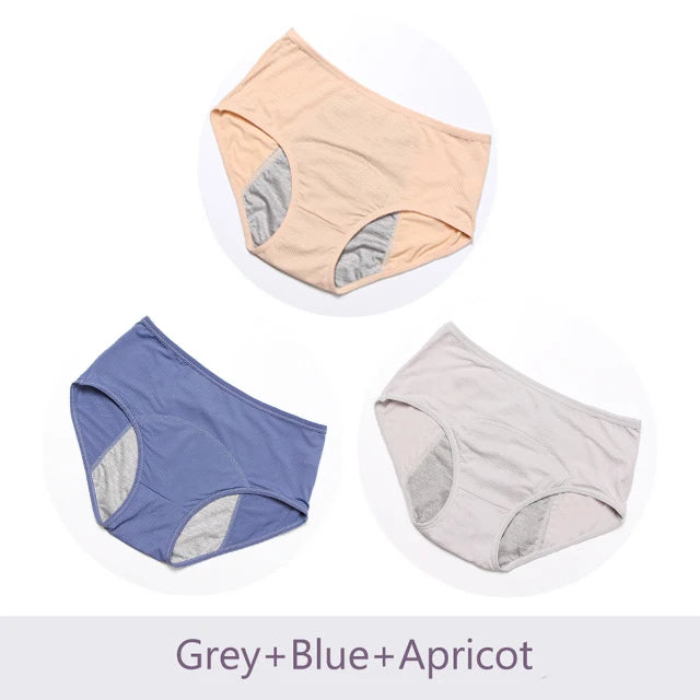 3pcs Menstrual Panties Physiological Pants Leak Proof Women Underwear Period Mesh Breathable Briefs Plus Size Underwear L-8XL
