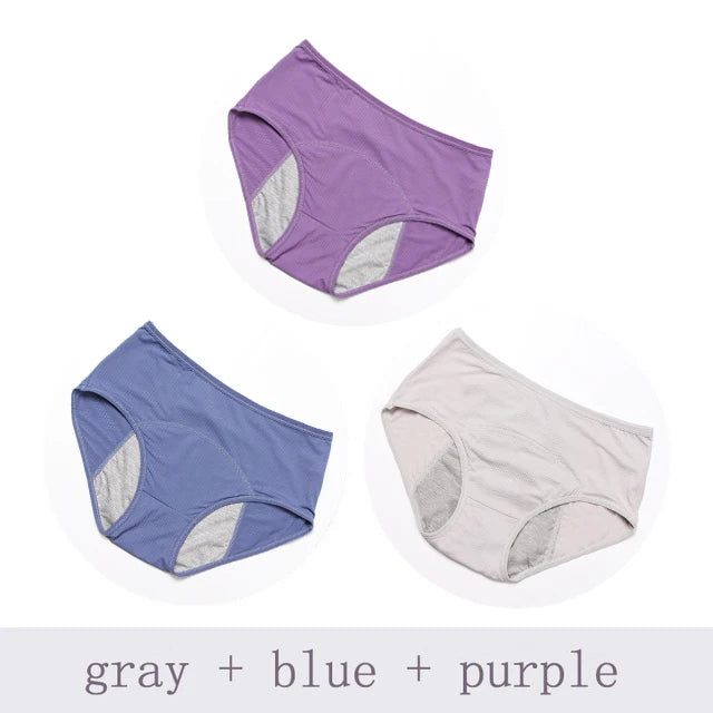 3pcs Menstrual Panties Physiological Pants Leak Proof Women Underwear Period Mesh Breathable Briefs Plus Size Underwear L-8XL