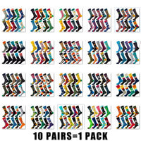 10 Pairs/Lot Funny Happy Men Socks Crew Socks Colorful Combed Cotton Christmas Rhombus Casual Fashion Autumn Big Size Men Socks
