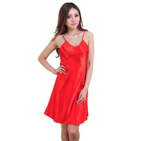 Chemise Sleepdress Summer Lady Sleepwear Female Sexy Spaghetti Strap Nightgown Rayon Nightdress Side Spllit Kimono Dressing Gown
