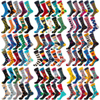 10 Pairs/Lot Funny Happy Men Socks Crew Socks Colorful Combed Cotton Christmas Rhombus Casual Fashion Autumn Big Size Men Socks