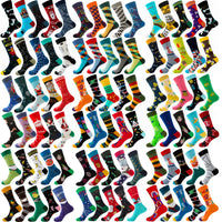 10 Pairs/Lot Funny Happy Men Socks Crew Socks Colorful Combed Cotton Christmas Rhombus Casual Fashion Autumn Big Size Men Socks