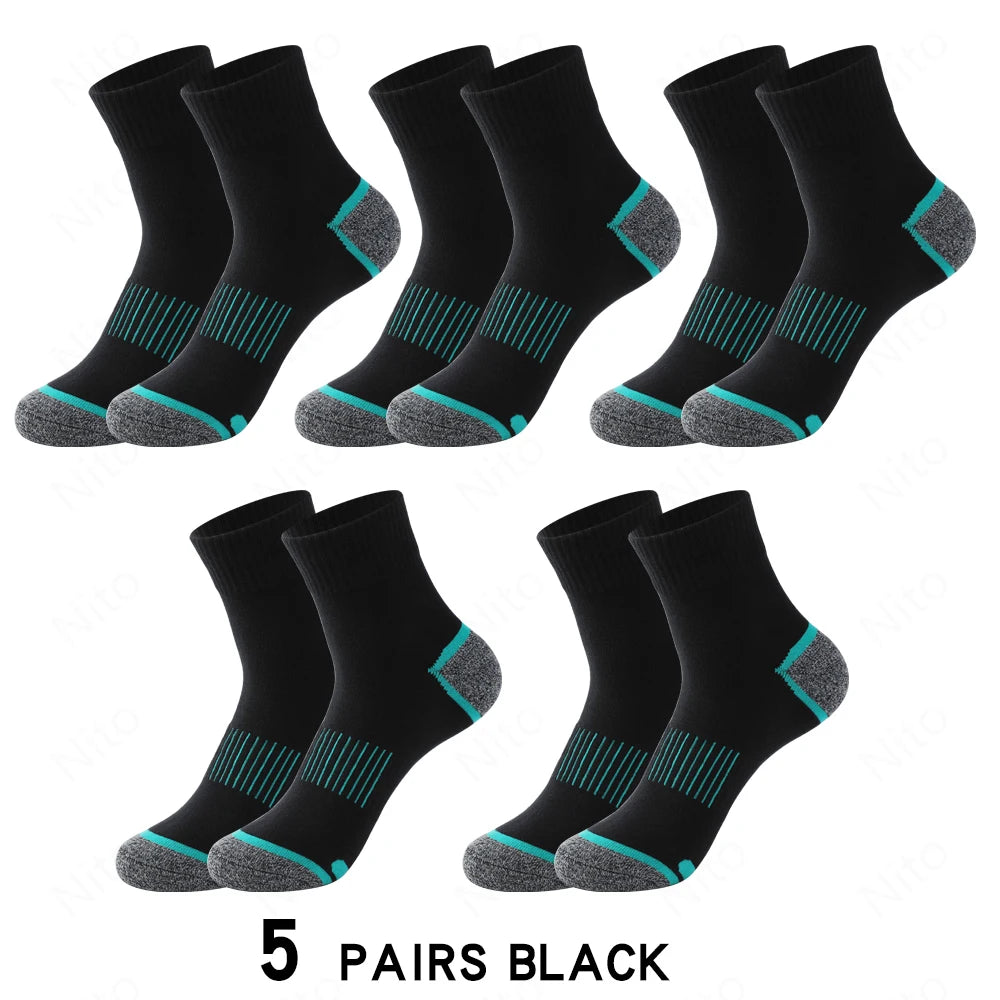 High Quality Lot Men's Socks Casual Breathable Run Sports Socks 5 Pairs Male Cotton Socks Winter Black Socks Men Large size38-45