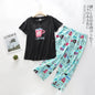 Pajama Sets for Women Summer Short Sleeve Plus Size Lightweight Sleepwear Suit Cute Fresh Homewear 2pcs Suits