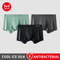 MIIOW 3Pcs Ice Silk Man Underwear Boxer Metal Fiber Antistatic Men Underpants Seamless Cut Hem Men's Panties Boxers Shorts Trunk