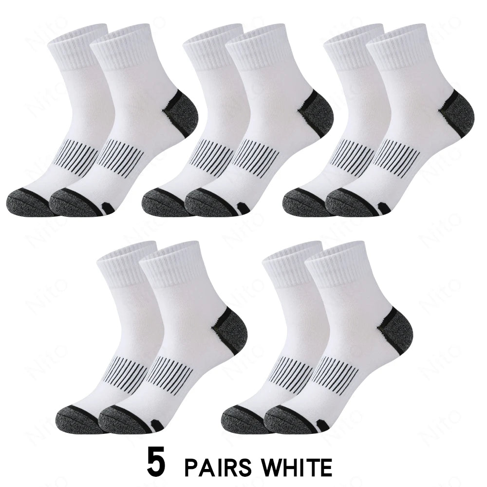 High Quality Lot Men's Socks Casual Breathable Run Sports Socks 5 Pairs Male Cotton Socks Winter Black Socks Men Large size38-45