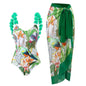 2026 New 2-Piece Women Bikini Set Bodysuit Skirt Cover Ups Sets Women Swimsuit Bandage Bathing Fashion Print Splice Beach Suit