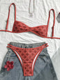 XS - XL Flowers Printed High Leg Cut Bikini Female Swimsuit Women Swimwear Two-pieces Bikini set Bather Bathing Suit Swim Lady