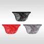 3PCS Japanese men's underwear ice silk low waist sexy triangle pants U convex three-dimensional silky tight