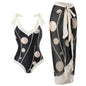 2026 New 2-Piece Women Bikini Set Bodysuit Skirt Cover Ups Sets Women Swimsuit Bandage Bathing Fashion Print Splice Beach Suit