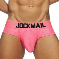 Jockmail New Men Underwear Triangle Underwear Mesh Breathable Sports Fitness Brave Person Boxer Hombre Sexy Ropa Interior Hombre