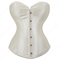 Bustier Corset Tops for Women Overbust Satin Sexy Lace Up Corset Gold Gothic Corset and Bustiers