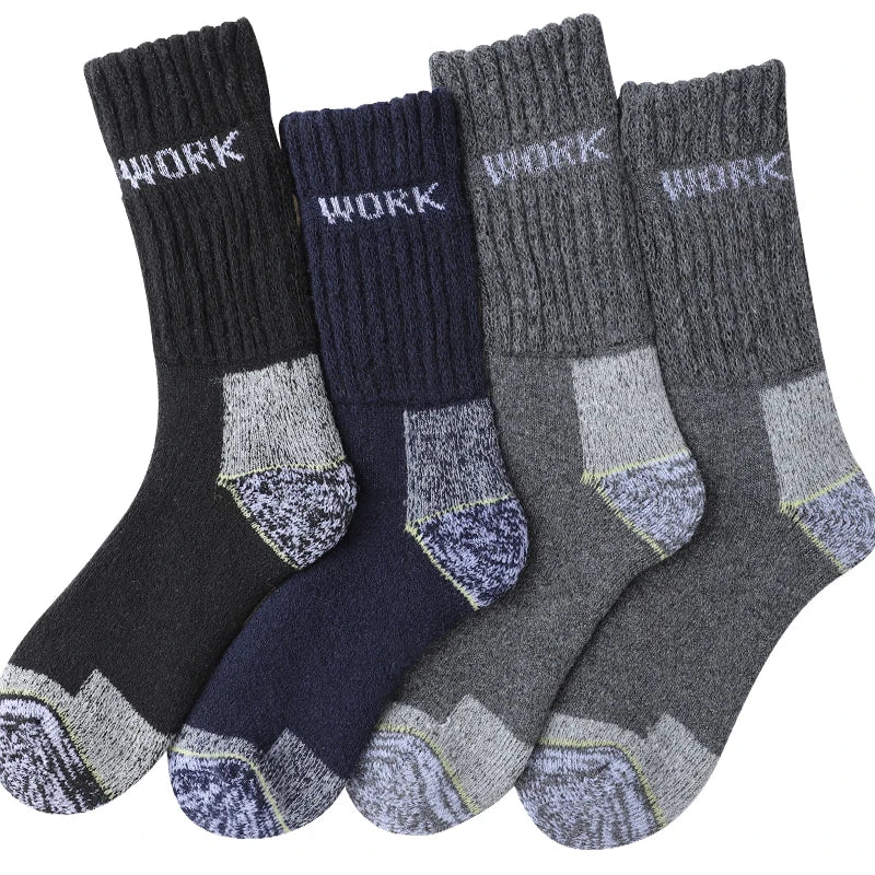 3Pairs Thicken Winter Socks for Men Thermal Soft Work Mid Calf Socks Warm Comfortable Home Socks Sports