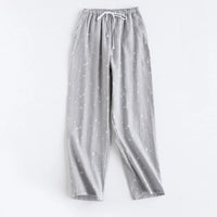 Cotton Men Pajama Pants Spring Autumn Male Trousers Home Pants Solid Casual Large Size Loose Drawstring Sleep Bottoms Sleepwear
