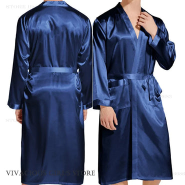 Burgundy Bridegroom Wedding Robe Long Kimono Bathrobe Gown with Pocket Belt Spring Summer Sleepwear Homewear Satin Loungewear
