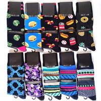 10 Pairs/Lot Funny Happy Men Socks Crew Socks Colorful Combed Cotton Christmas Rhombus Casual Fashion Autumn Big Size Men Socks