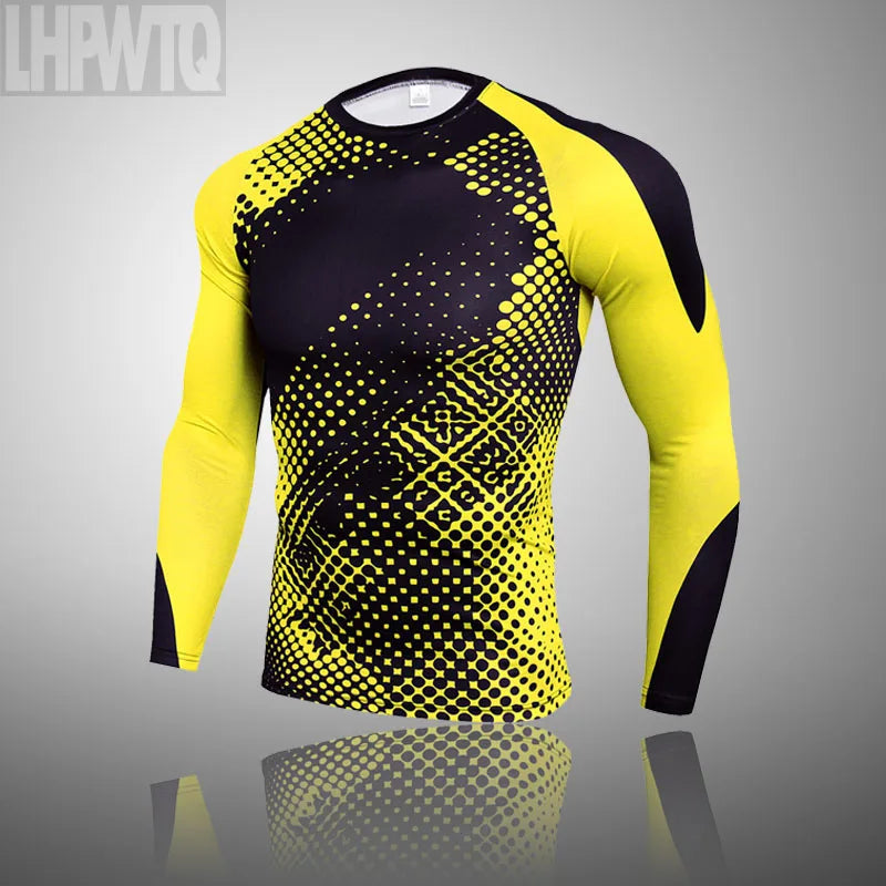 Men's Compression Sports Thermal Underwear Men Clothing Winter Sports Rashgard Track Suit Gym Bodybuilding Suit Second Skin Sets