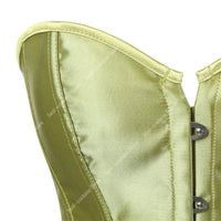 Bustier Corset Tops for Women Overbust Satin Sexy Lace Up Corset Gold Gothic Corset and Bustiers