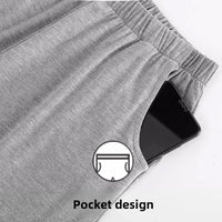Men's Pajama Pants Modal Home Pants Thin Casual Loose Elastic Sports Morning Exercise Pants Simple Casual with Pocket Gray Soft