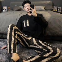 Autumn Cotton Pijama for Men Plus Size 3XL Lounge Pyjamas Set Male 2 Pieces Set Sleepwear Sleeping Top Pant Home Suit 2022