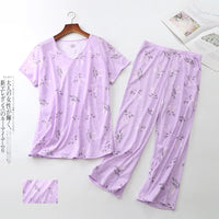 Pajama Sets for Women Summer Short Sleeve Plus Size Lightweight Sleepwear Suit Cute Fresh Homewear 2pcs Suits