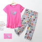Pajama Sets for Women Summer Short Sleeve Plus Size Lightweight Sleepwear Suit Cute Fresh Homewear 2pcs Suits