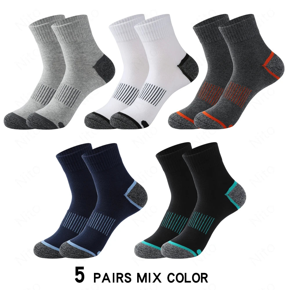 High Quality Lot Men's Socks Casual Breathable Run Sports Socks 5 Pairs Male Cotton Socks Winter Black Socks Men Large size38-45