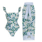 2026 New 2-Piece Women Bikini Set Bodysuit Skirt Cover Ups Sets Women Swimsuit Bandage Bathing Fashion Print Splice Beach Suit