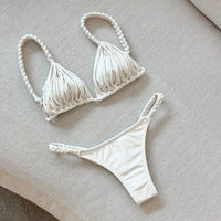 Sexy Braid Bikini Swimsuit Brazilan Bikini Set Swimwear for Women High Leg Halter Two Piece Bathing Suits Summer Female
