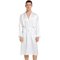 Burgundy Bridegroom Wedding Robe Long Kimono Bathrobe Gown with Pocket Belt Spring Summer Sleepwear Homewear Satin Loungewear