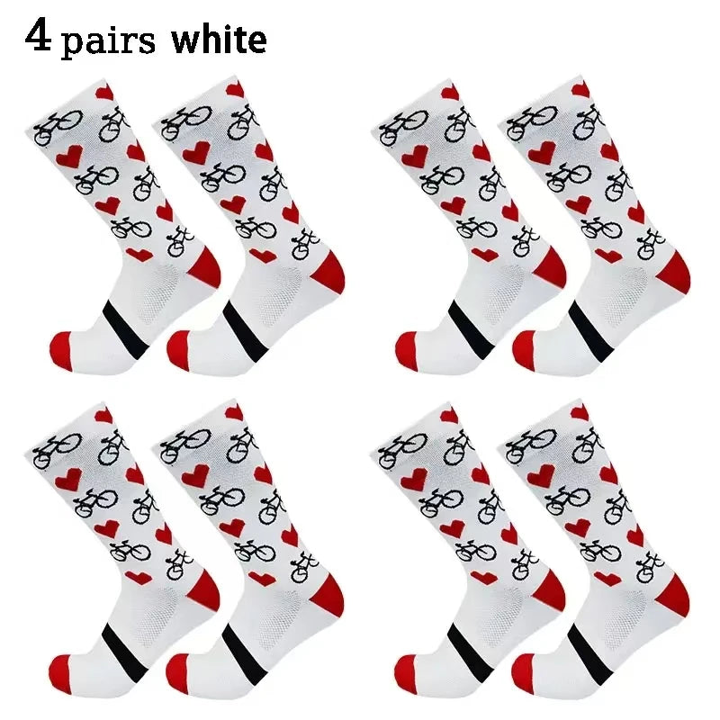 1/4Pairs New Professional Outdor Men Women Sport Socks Running Sports Fitness Cycling Socks Mesh Fast Drying Elastic Hiking Sox