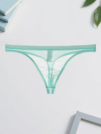 3PCS  Lightweight sexy mesh semi transparent solid color Men's breathable seamless quick drying brief