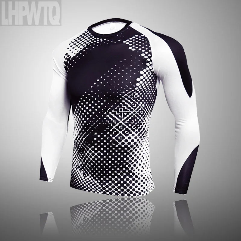 Men's Compression Sports Thermal Underwear Men Clothing Winter Sports Rashgard Track Suit Gym Bodybuilding Suit Second Skin Sets