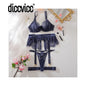 Diccvicc Seductive Lingerie Lace Trimmed Bra Garter Hot Sexy Underwear Elegant Women New Matching Set Erotic Intimate Outfits