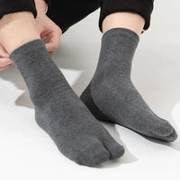 1-5Pairs Five/Two Fingers Toe Socks Breathable Autumn Socks Unisex Sports Running Absorb Sweat Antibacterial Mid-calf Socks 2025