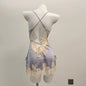 Silk Nightgowns Sexy Pajamas Pure Desire High Quality Deep V Nightdress Small Chest Hollow Lace Halter Pajama Dress Home Clothes
