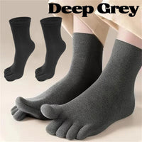 1-5Pairs Five/Two Fingers Toe Socks Breathable Autumn Socks Unisex Sports Running Absorb Sweat Antibacterial Mid-calf Socks 2025