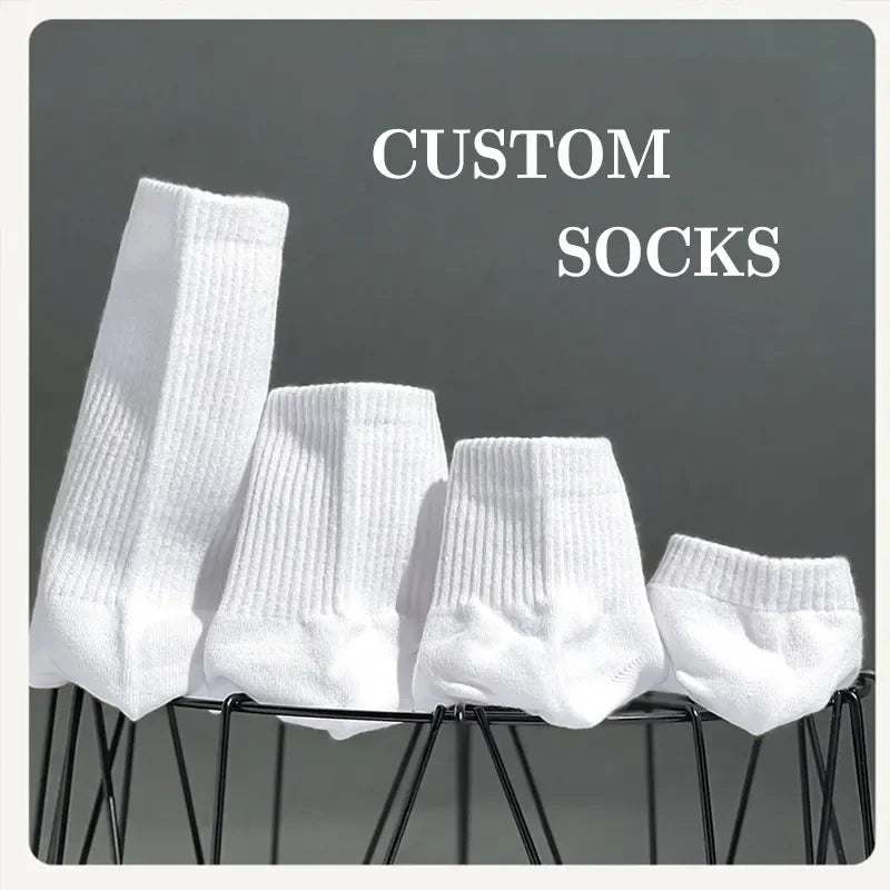 5pairs 2026 NO MOQ Custom Embroidered Mens Crew Unisex Basketball Sport Cotton Logo Socks Men With Logo