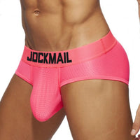 Jockmail New Men Underwear Triangle Underwear Mesh Breathable Sports Fitness Brave Person Boxer Hombre Sexy Ropa Interior Hombre