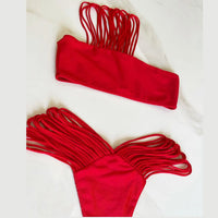 Sexy Braid Bikini Swimsuit Brazilan Bikini Set Swimwear for Women High Leg Halter Two Piece Bathing Suits Summer Female
